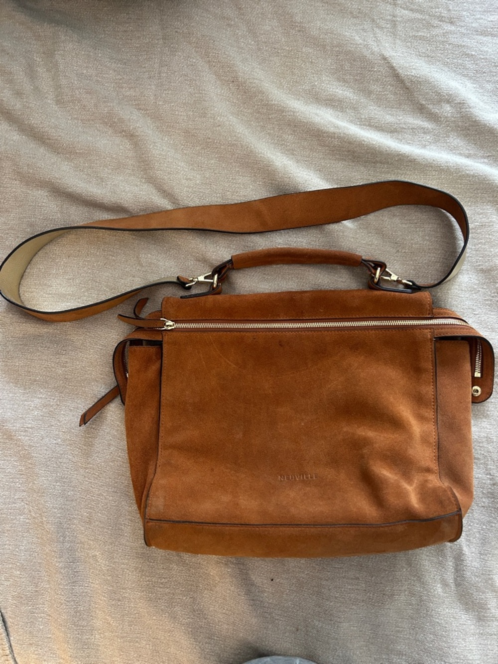 Brown Suede Crossbody Bag - Men